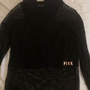 mesh VS PINK workout hoodie top